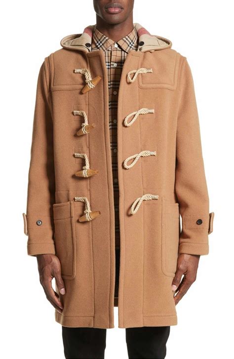 fitted wool duffle coat burberry|burberry duffle coat men.